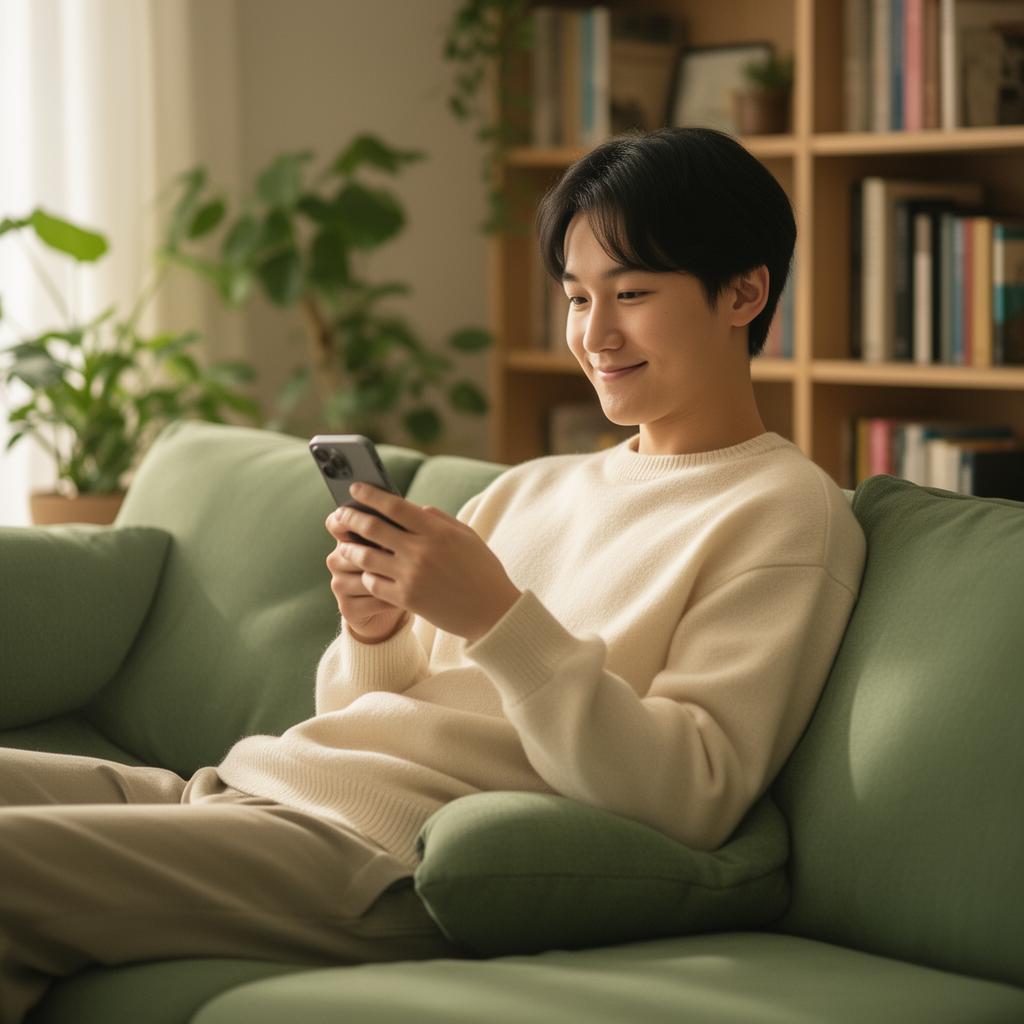 Person resting at home